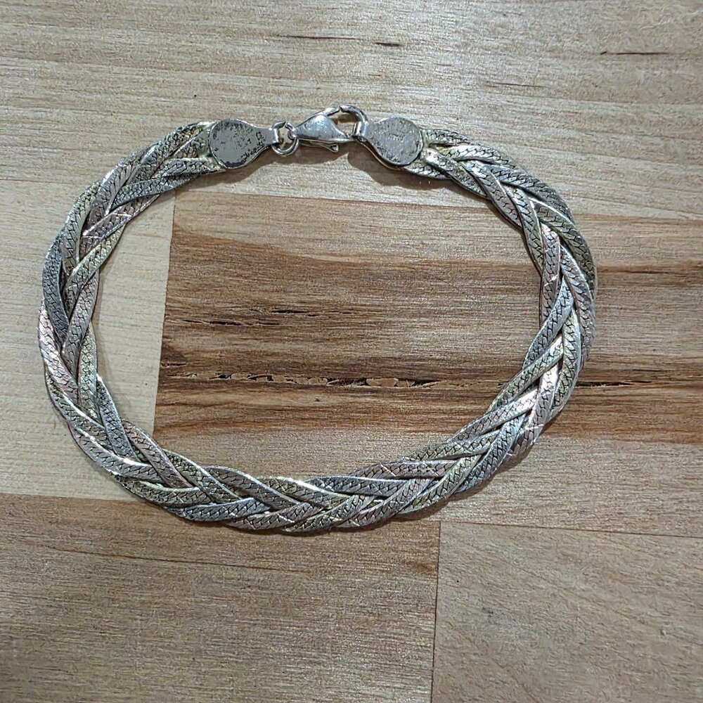 Silver Braided bracelet ~ Vintage